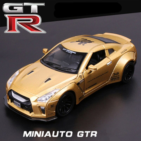 Gold Nissan GT-R Toy Car