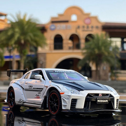 White Nissan GT-R Toy Car