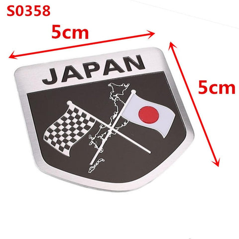 Japan Flag Emblem Metal Decal