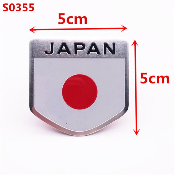 Japan Flag Emblem Metal Decal