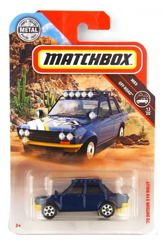 Datsun 510 Rally Car Matchbox Die Cast Metal Toy Car - 1:64 Scale