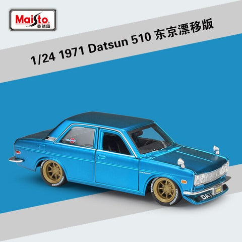 1971 Datsun 510 - Maisto 1:24 Model Car Simulation Alloy Racing Metal Toy Car Gift Collection Tokyo Drift